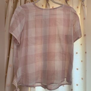 Mango light pink gingham tee